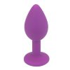 n11237 loving joy jewelled silicone butt plug purple small